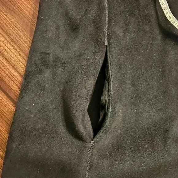 Talbots Woman Faux Suede Sherpa Lined Black Long Coat Sz 18 EUC Winter - Picture 11 of 15